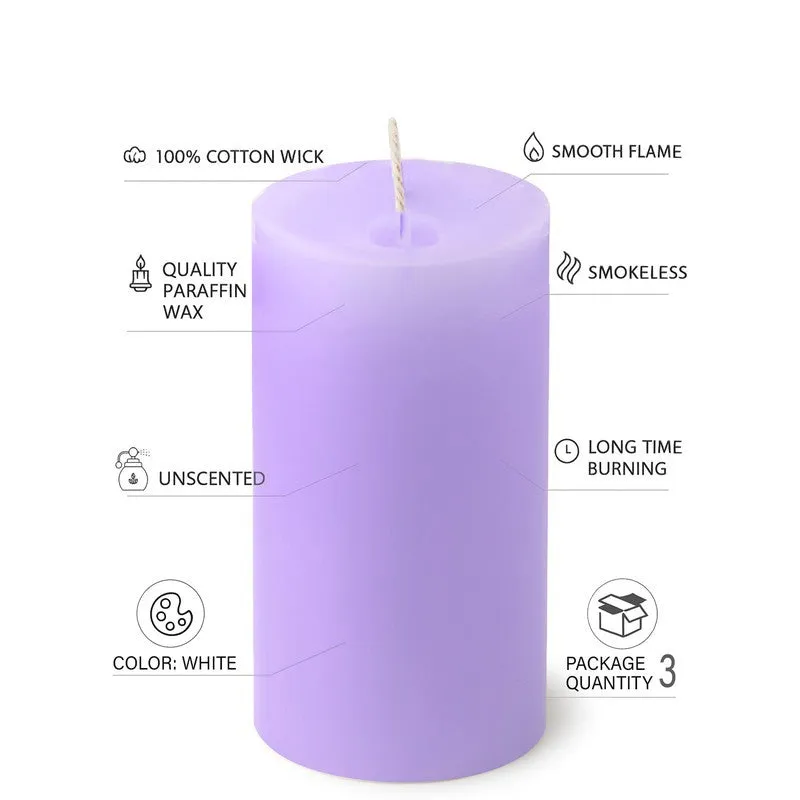 GlowHaven Premium Decorative Candle (Purple) - Set Of Three media 9