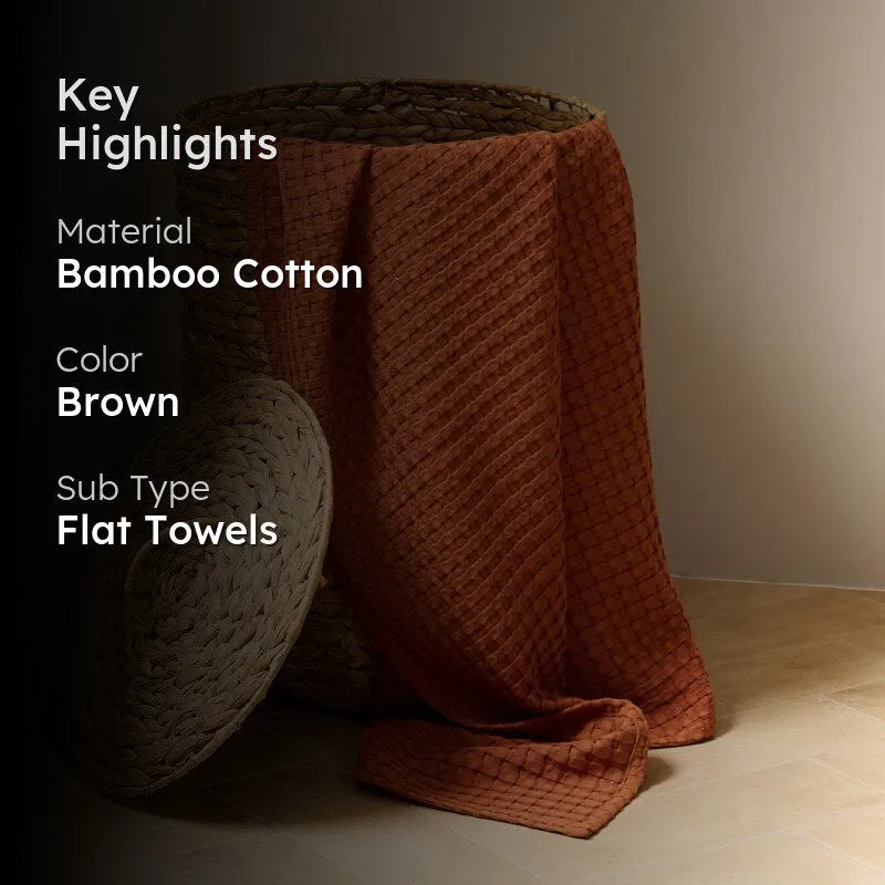 Cloud Soft Waffle Bath Towel - Brown media 2