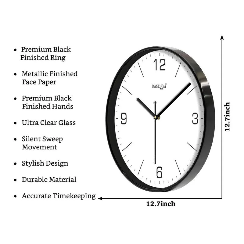 Timora Premium Silent Sweep Wall Clock - Black media 8