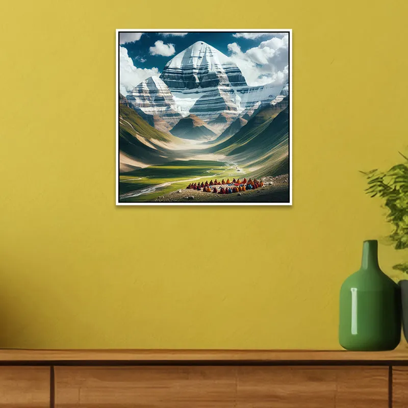 Serene Peaks Canvas Wall Art With Frame media 5