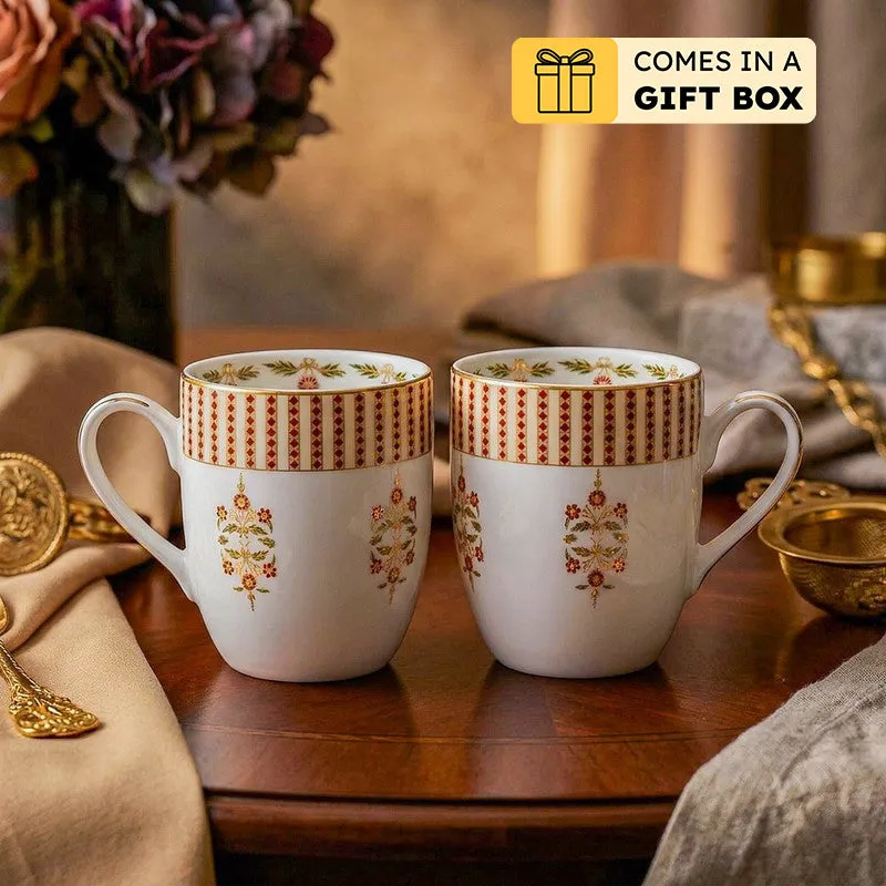 Gilded Coupe 24k Gold Brushed Porcelain Coffee Mug(280 mL Each) - Set Of Four media 1