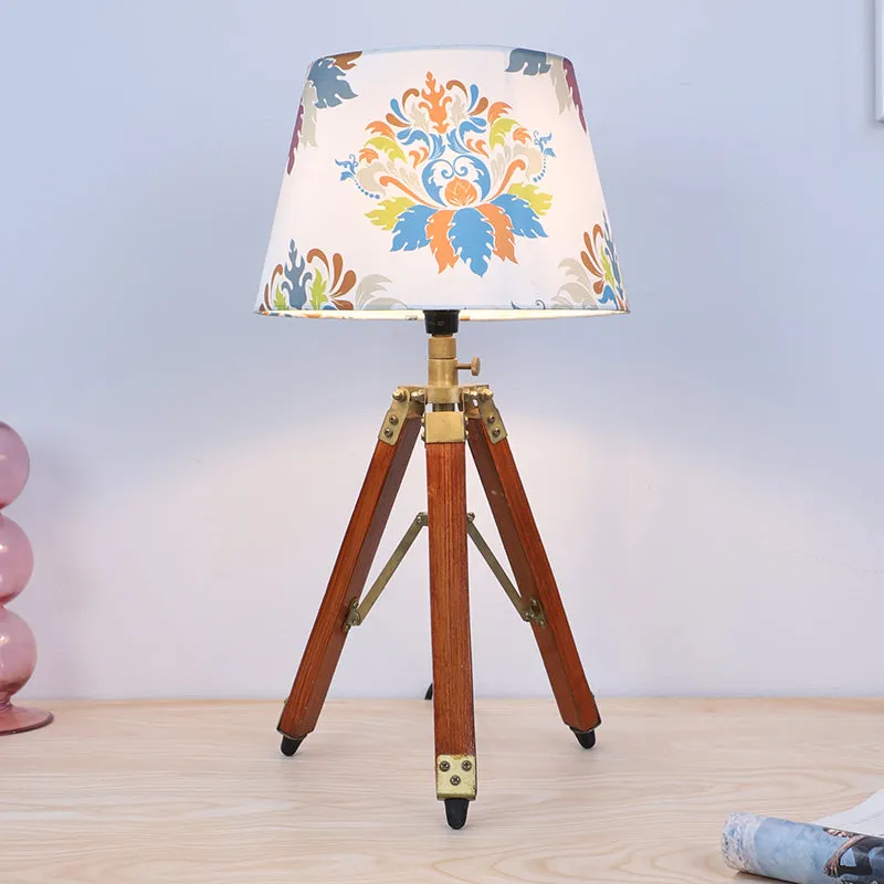 Nordlys Fold Printed Tripod Mango Wood Table Lamp - Multicolor media 2