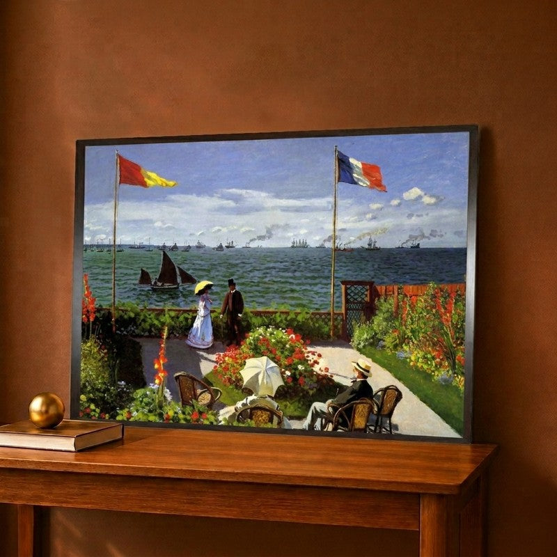 Garden At Sainte-Adresse Canvas Wall Painting - 12 x 9 Inches