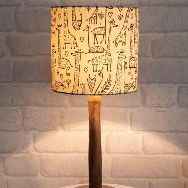 Nordic Tall Tales Fabric Table Lamp - Beige,Brown media 1