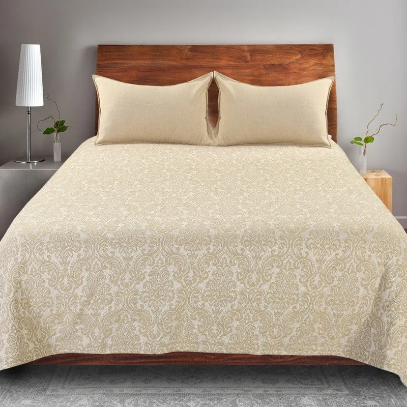 Artisan Hue Cotton Bedsheet (Beige) - 220 TC media 3