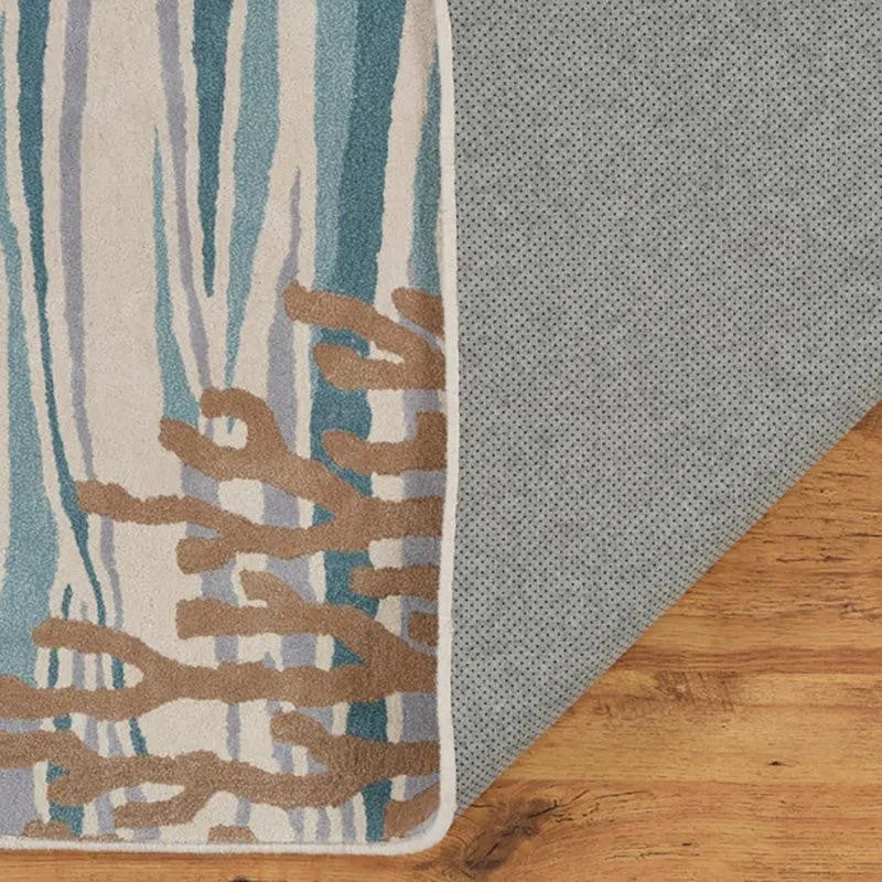 Coral Hand Tufted Dream Abstract Wool & Nylon Carpet - Turquoise media 6