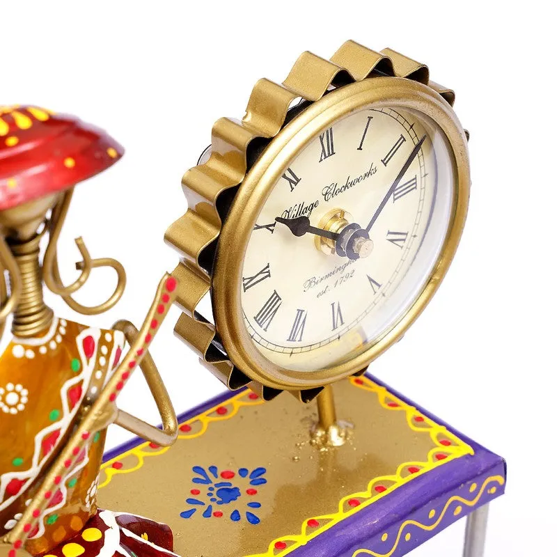 Handcrafted Artistic  Metal Table Clock media 6
