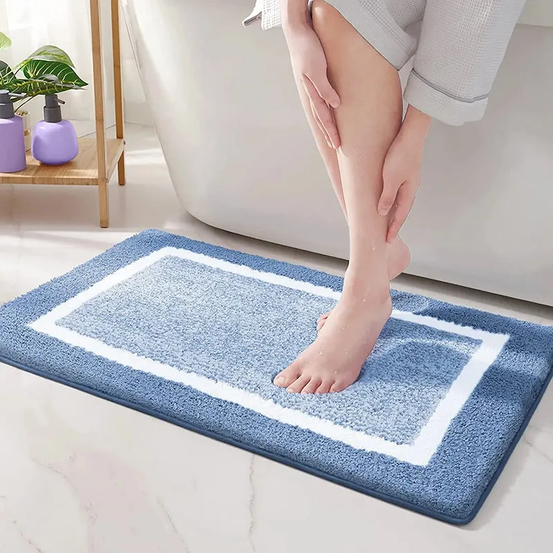 Luxe Anti Skid Bath Mat (Light Blue) - Set Of Four media 3