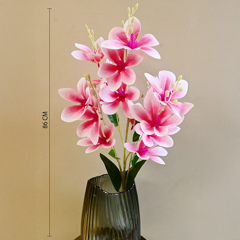 Violaire Polyester Artificial Flower Stick - Pink & White media 6