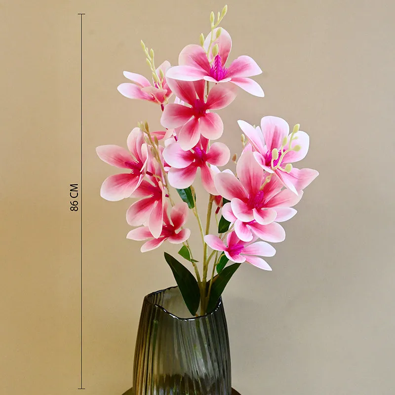 Violaire Polyester Artificial Flower Stick - Pink & White media 6