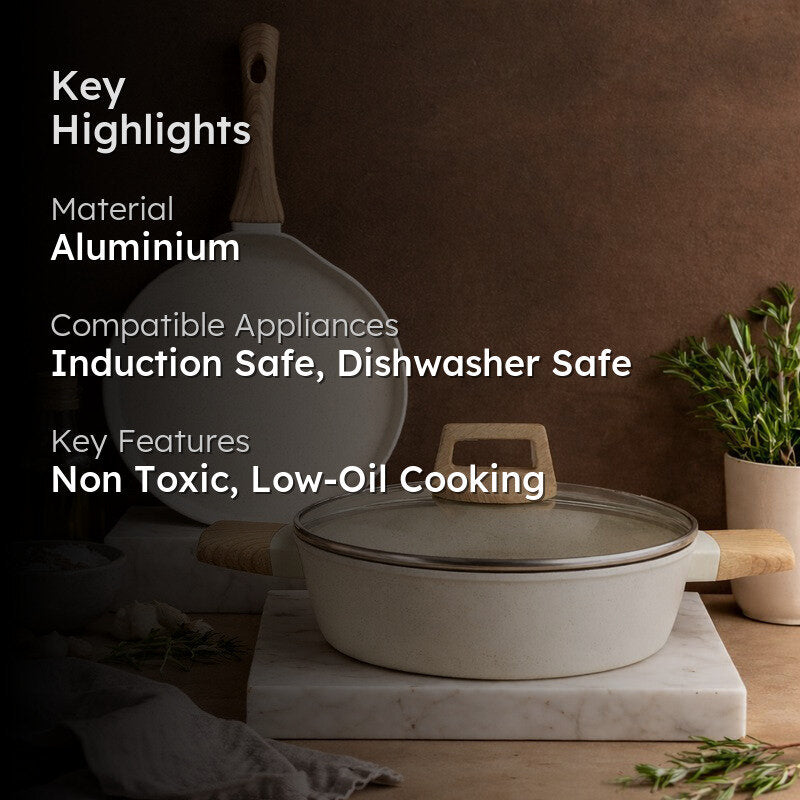 Solara Brewora White Ceramic Cookware Set media 2