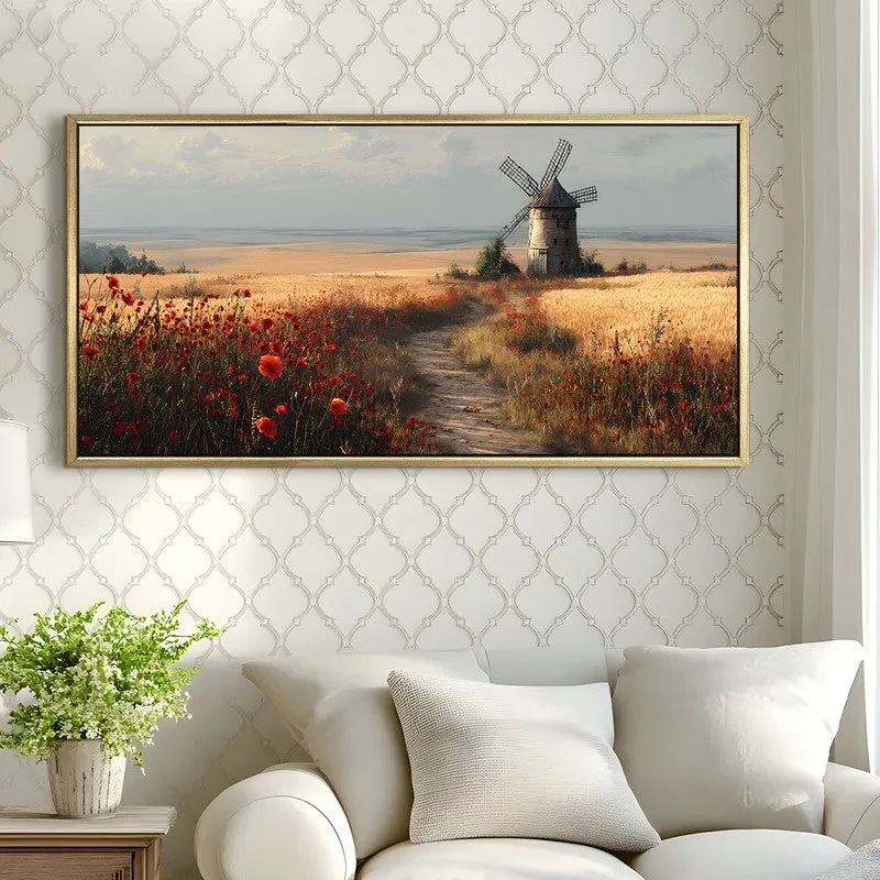 Windmill Calm Canvas Wall Painting With Frame media 4