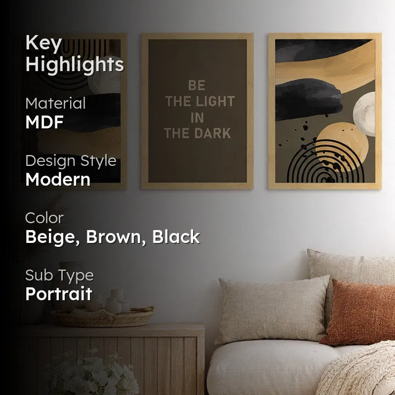 Be The Light Abtract Wall Art - Set Of Three media 2