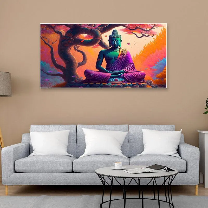 Divine Gautam Buddha Canvas Wall Painting With Frame media 3