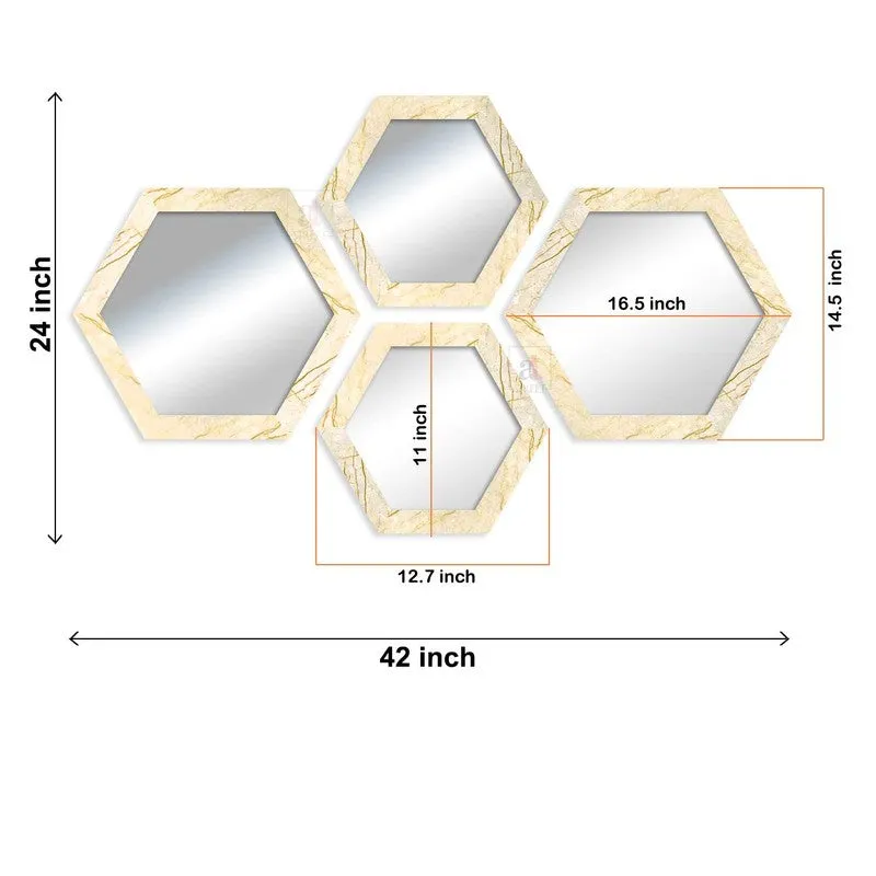 Monotri Wall Mirror With PVC Frame - Set Of Four media 6