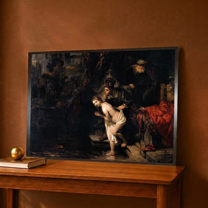 Suzanna and the Two Elders 1647 Canvas Wall Painting - 12 x 9 Inches