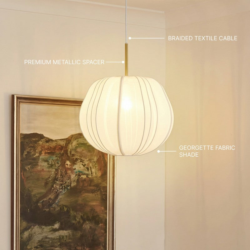 Fig Living Luxe Collection Fabric Ceiling Lamp - White image 11