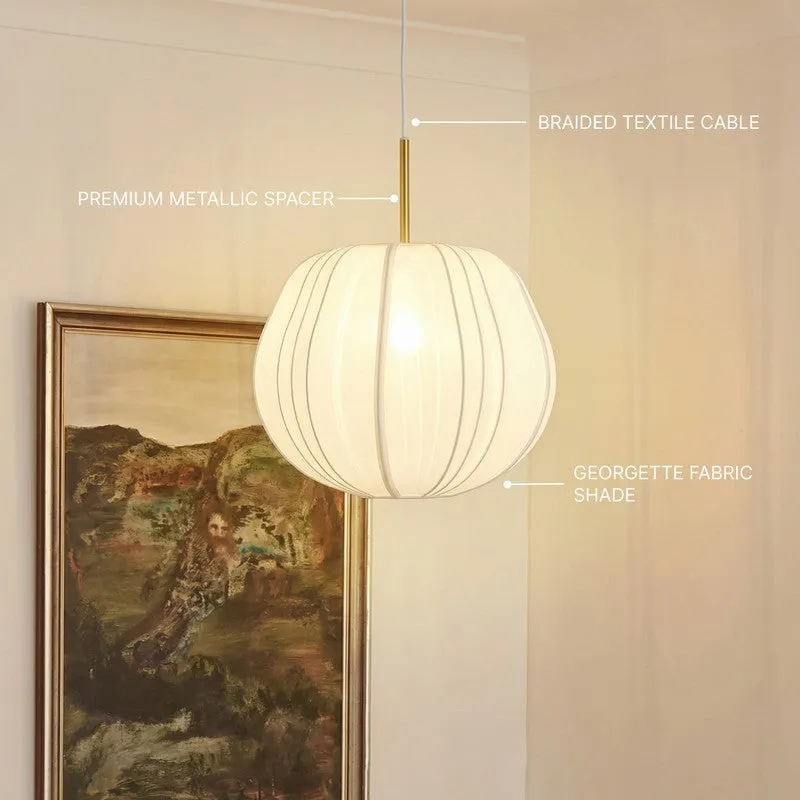 Fig Living Luxe Collection Fabric Ceiling Lamp - White media 11