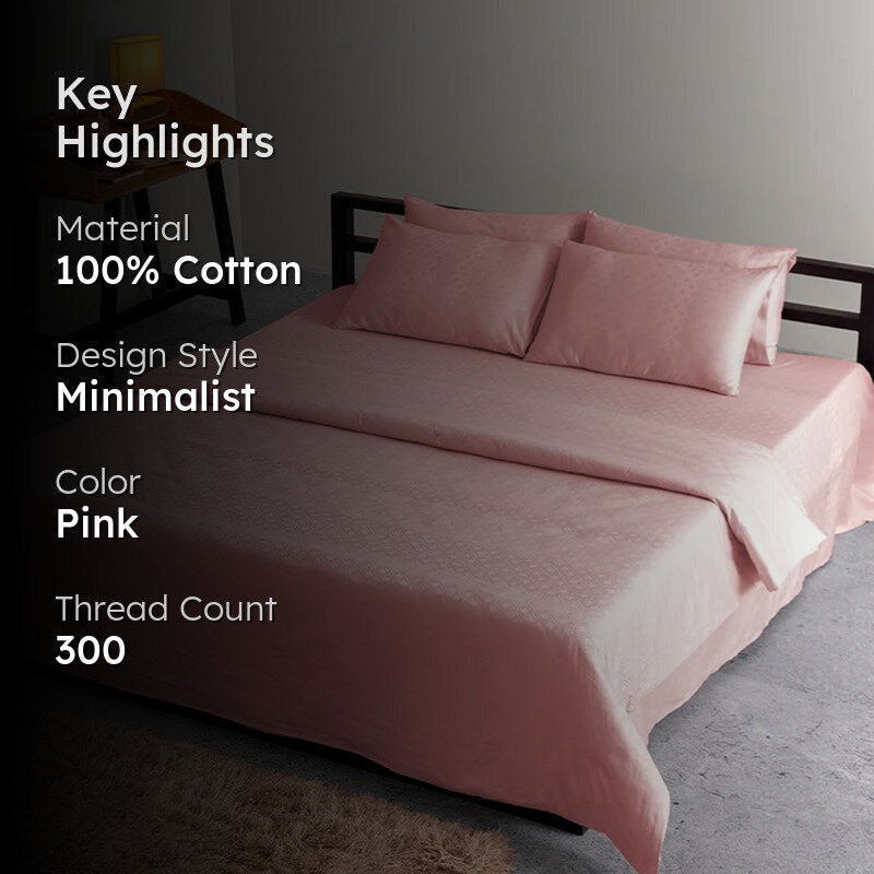 Diamond Dazz Jacquard Duvet Cover - Cameo Rose media 2