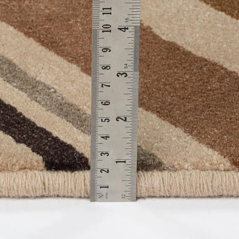 Peregrin Hand Tufted Geometric Wool & Nylon Carpet - Brown media 9