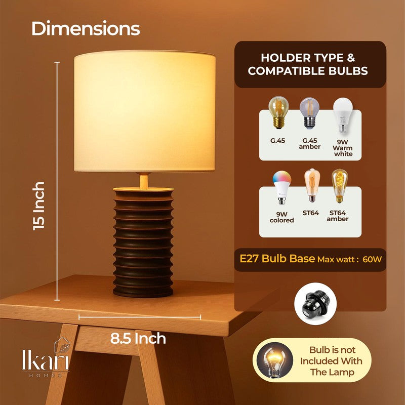 Boho Disc Mango Wood Table Lamp media 10