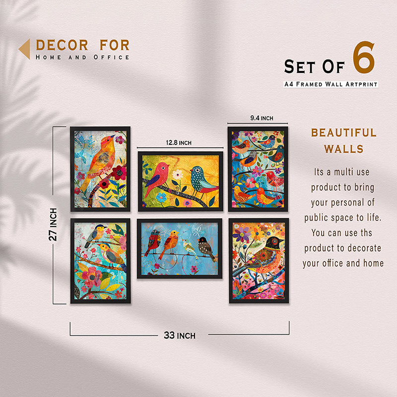 Colourful Pakshis Wall Art - Set Of Six media 8