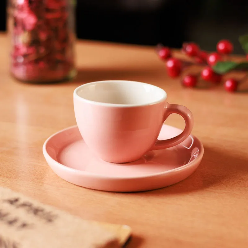 Blush & Brew Cup & Saucer (Pink/100 mL) - Two Piece Set media 1