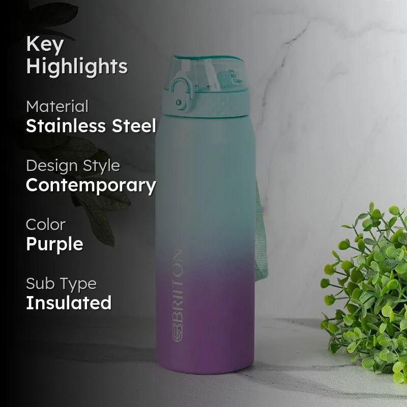 Quench Calm Hot & Cold Thermos Water Bottle (Purple & Light Blue) - 750 mL - 2