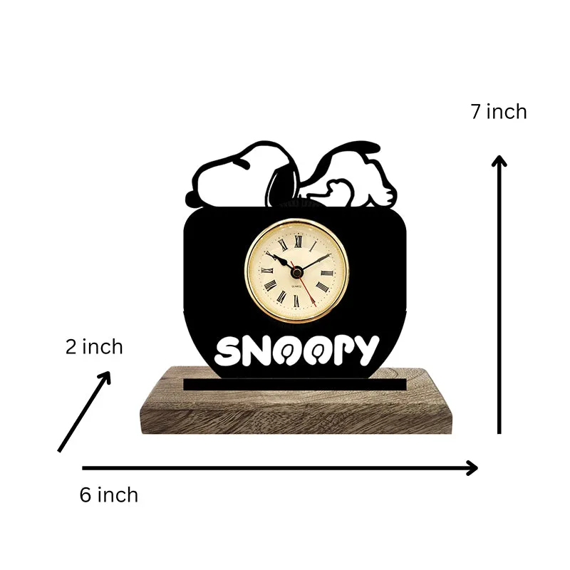 Snoopy Time Analog Table Clock media 5
