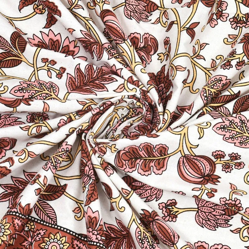 Craftet Cotton Bedsheet (Maroon,White) - 240 TC media 5