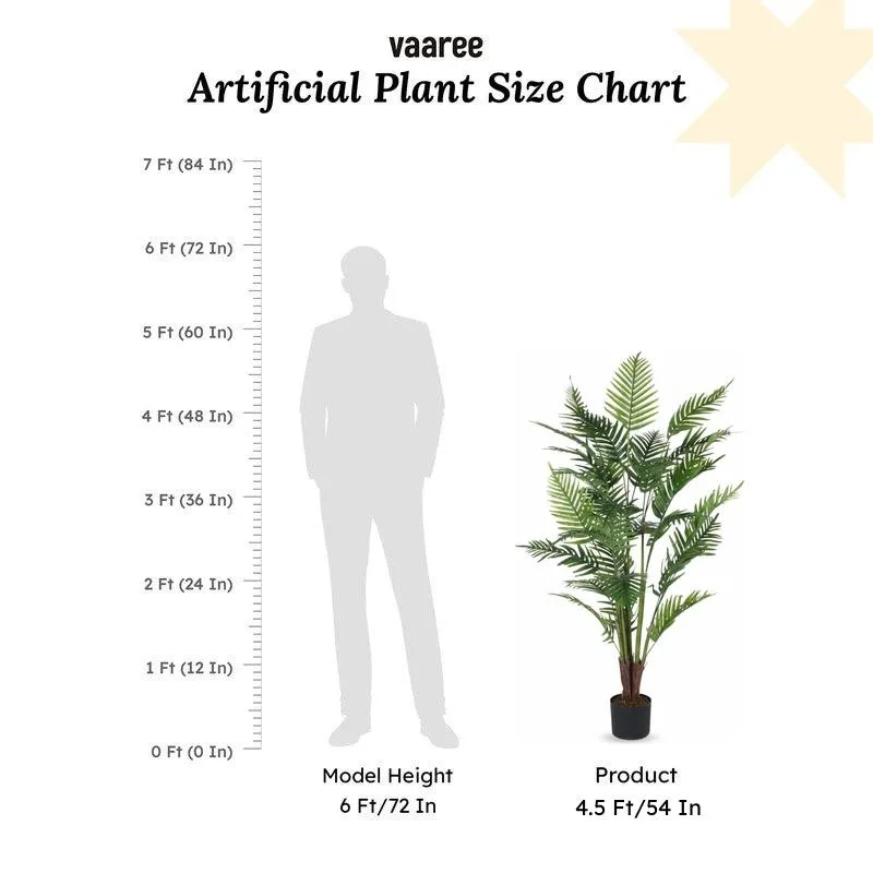Faux Lush Areca Palm Plant With Black Plastic Pot - 4.4 Feet media 6