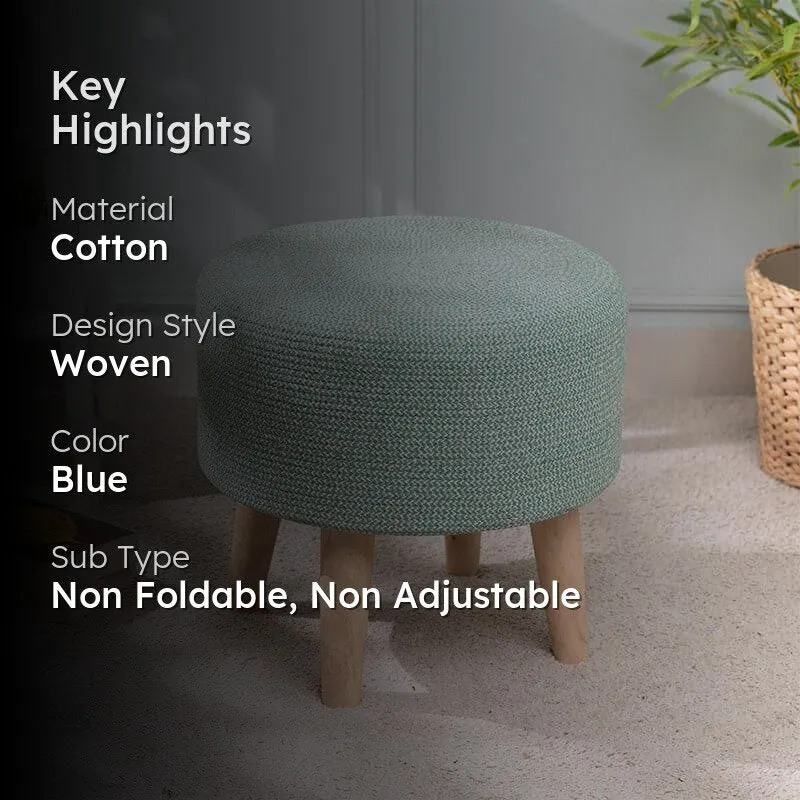 Miya Cotton Ottoman - Aqua Green media 2
