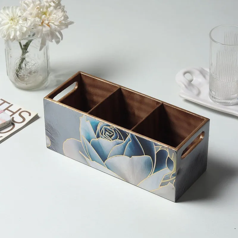 Rosy Wooden Cutlery Holder media 3