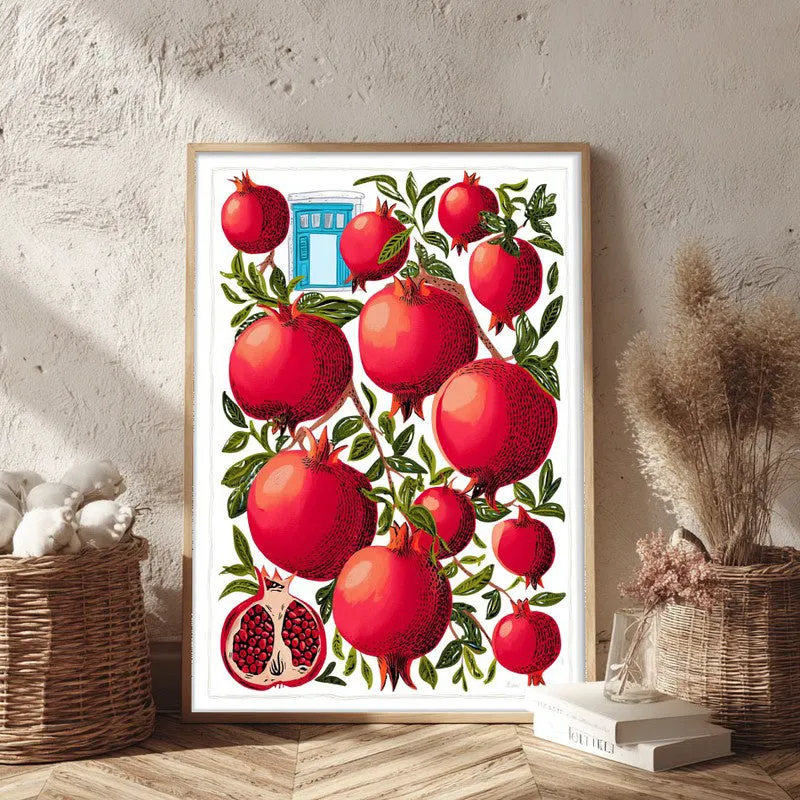Pomegranate Canvas Wall Painting - Brown Frame media 3