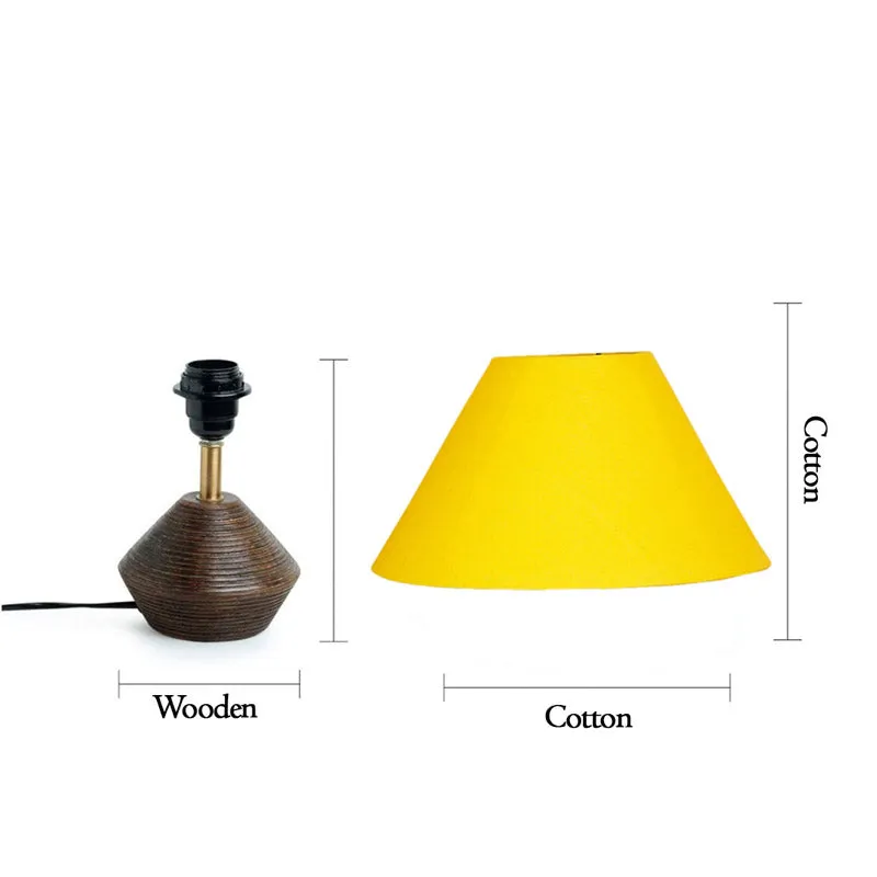 Yami Cone Wooden Table Lamp - Yellow,Brown media 5