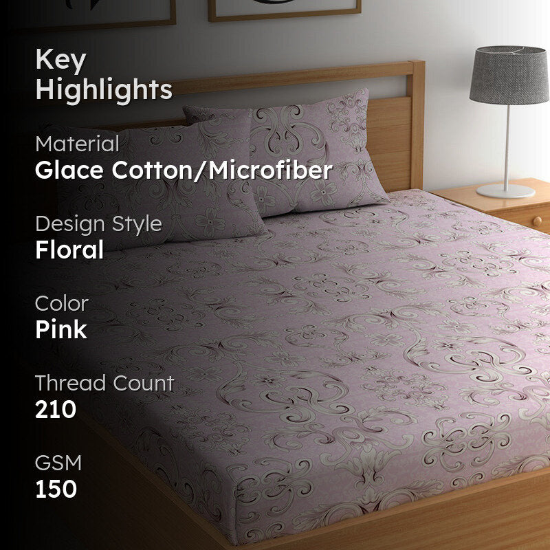 Pastel Bloom Tapestry Floral Microfiber Microfiber Bedsheet - 150 GSM media 2
