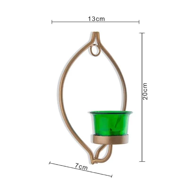 Leafy Sconce Candle Holder (Green) - Set Of Two media 5