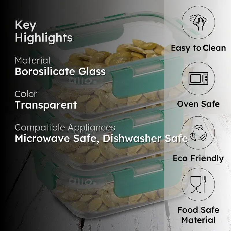 Bitzy Leak Proof Glass Lunch Box (185 mL Each) - Set Of Three media 2