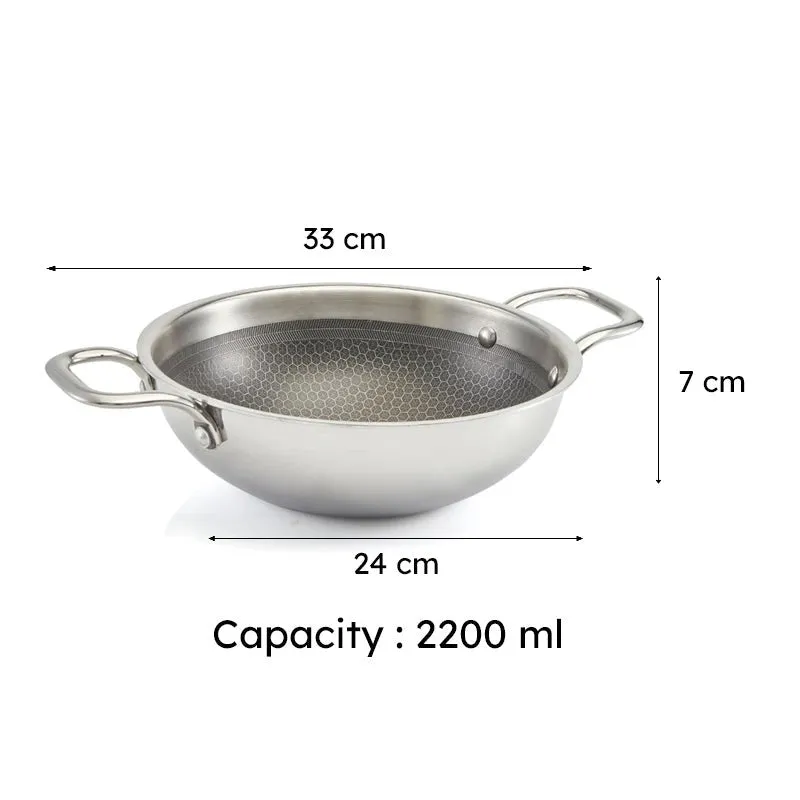 Zoraware Kadhai With Lid - 2200 mL/ 22 CM media 3