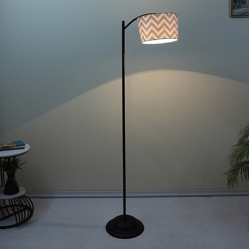 Chevron Light Printed Arched Iron Floor Lamp