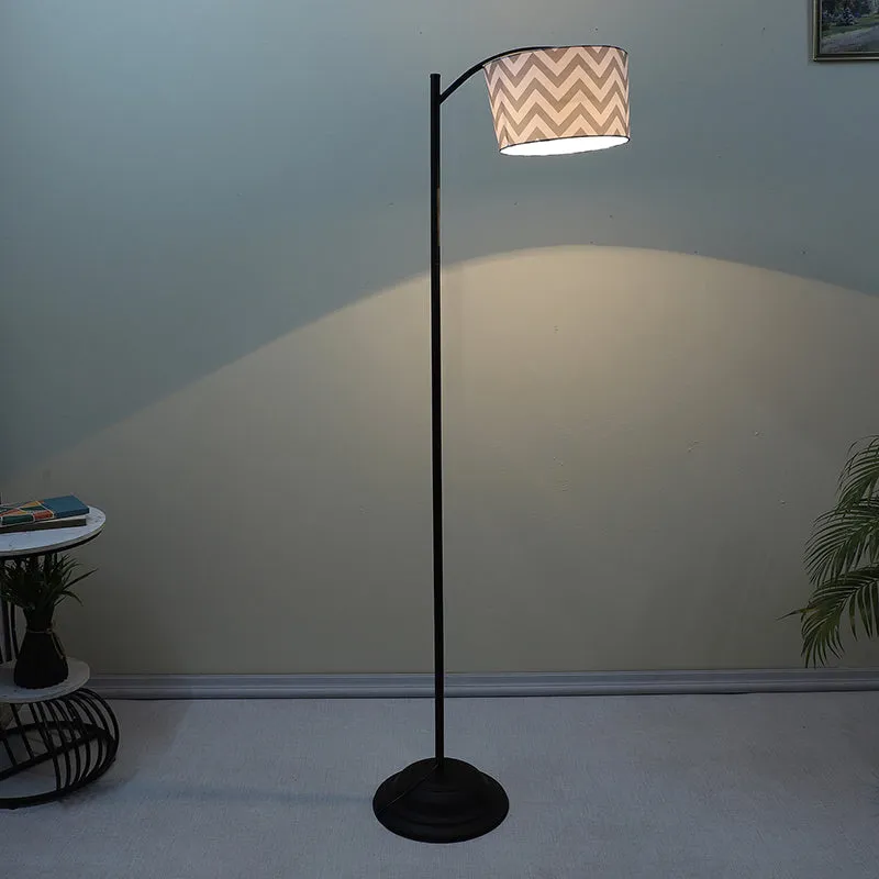 Chevron Light Printed Arched Iron Floor Lamp media 1