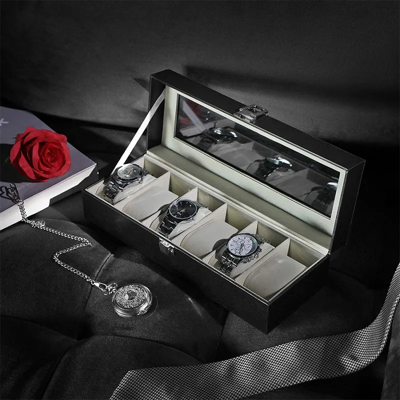 Chrono Safe Hexa Faux Leather Watch Storage Box media 1