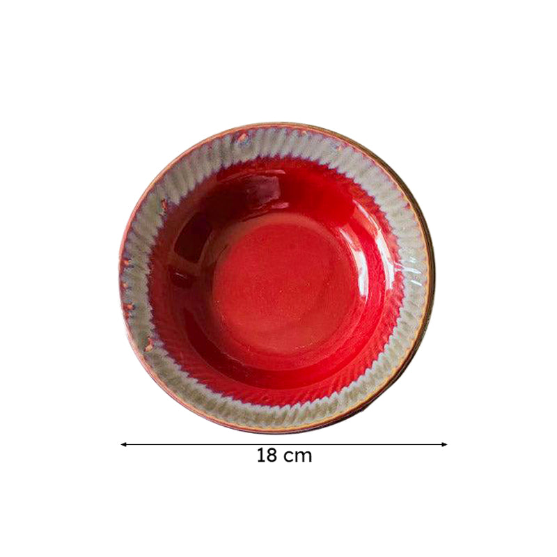 Raisel Pasta Plate (Maroon) - Set Of Four (7 Inches) media 6