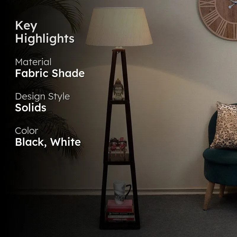 Seasa Wistera Floor Lamp With Shelf - Light Beige media 2