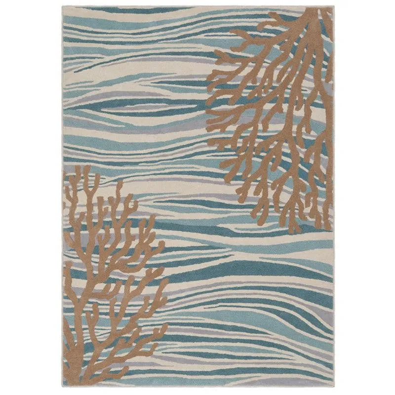 Coral Hand Tufted Dream Abstract Wool & Nylon Carpet - Turquoise media 1