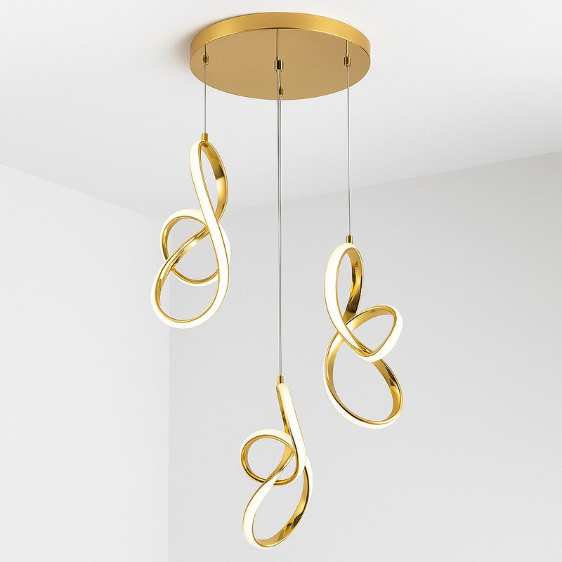 Celestial Loop Metal Ceiling Lamp - Gold media 3