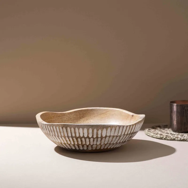 Souta Handcrafted Mango Wood Serving Bowl - 1250 mL media 1