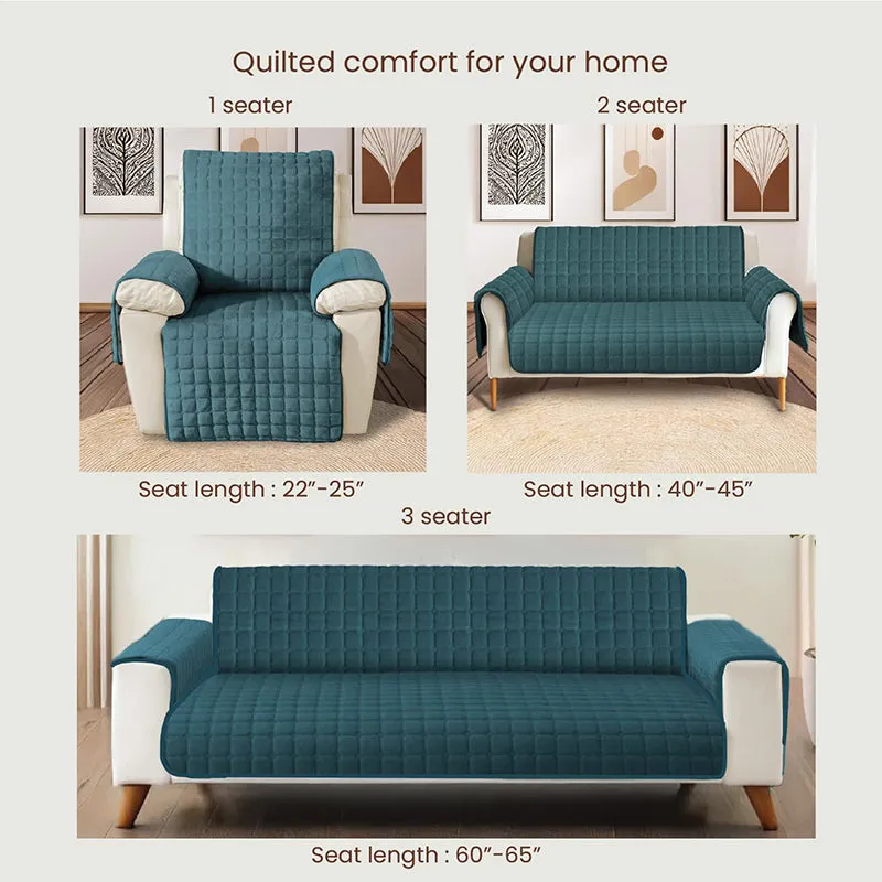 Urban Space Teal Textured Sofa Cover media 4