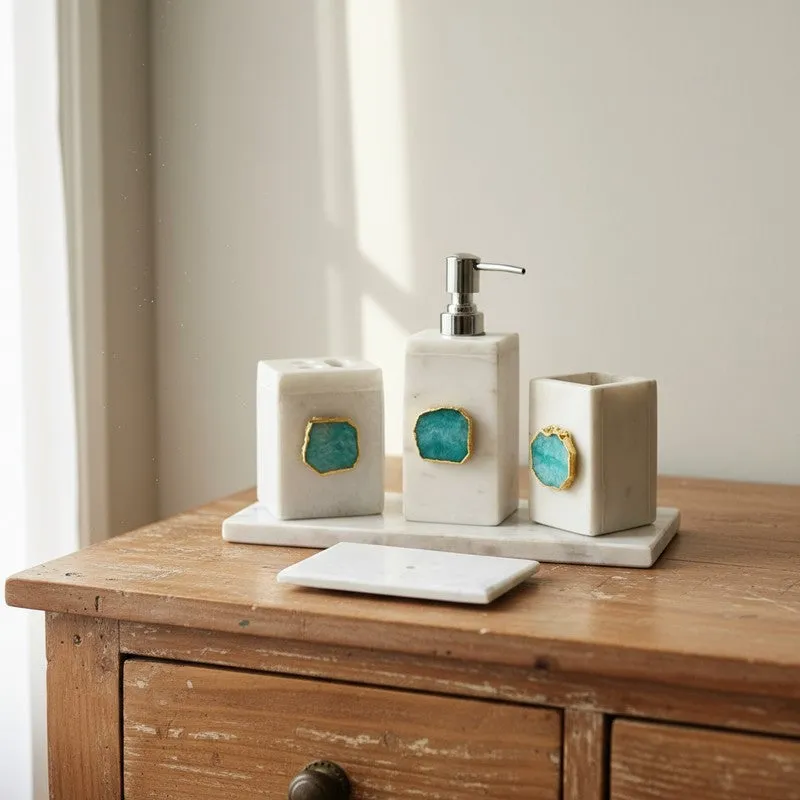 Kade Agate & Marble Bathroom Set - Green media 6