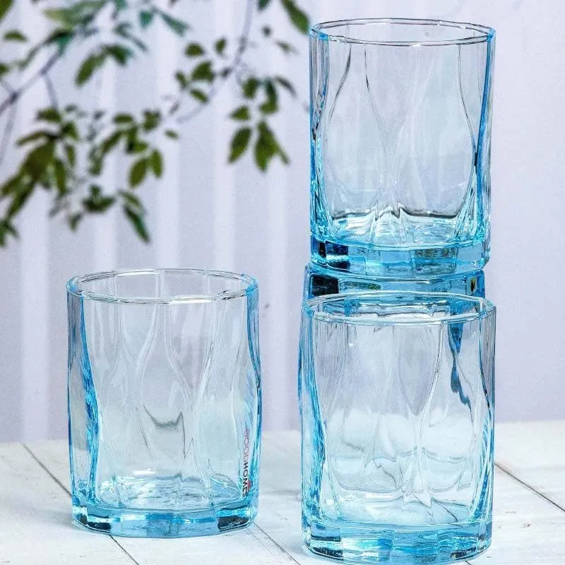 Kenzie Blue Glass Tumbler (300 ML) - Set Of Six media 3